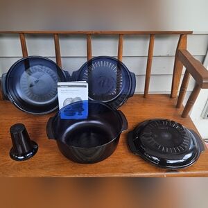 TupperWave Stack Cooker by Tupperware in Cobalt Blue, 5 Piece Set.